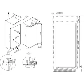 Amica EVKS 16175 Einbaukühlschrank (197 l, 1221 mm hoch)