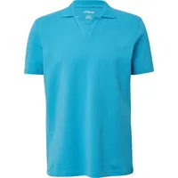 Poloshirt aus Baumwolle mit offenem Kragen - türkis - XXL