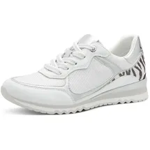 Marco Tozzi Sneaker flach mit Schnürsenkeln Vegan, Weiß (White Comb), 41