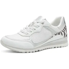 Marco Tozzi Sneaker flach mit Schnürsenkeln Vegan, Weiß (White Comb), 41