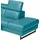 Egoitaliano Ecksofa "Candice, elegant, edel und bequem, erstklassiger Sitzkomfort, L-Form", blau (türkis), B:278cm H:100cm T:221cm, Leder »CAREZZA« (Rindsleder). Halbnarbiges Naturleder mit einer Dicke von 1, 2-1, 4 mm.