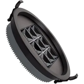 efectoLED LED Downlight Einbaustrahler 30W Rund AERO UGR13 Ausschnitt Ø 205 mm Schwarz 6000K Kaltweiß