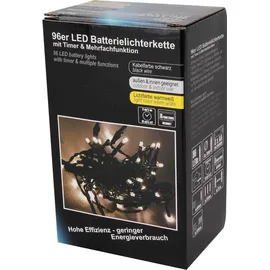 LINDER EXCLUSIV LEX 96er LED Batterielichterkette schwarz für Innen- und Außenbereich,