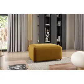 Fun Möbel Ecksofa Designersofa MEGAN XS inkl. Hocker Stoff Salvador Honiggelb Ottomane Rechts - Gelb