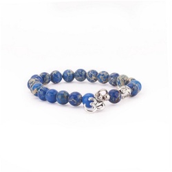 bodhi Perlenarmband Mala Armband mit blauem Jaspis, Modeschmuck