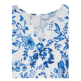 LASCANA Maxikleid Blumenprint Blau/Creme 36