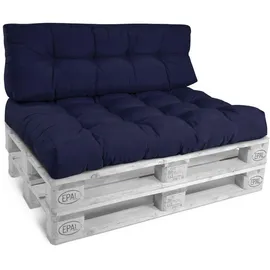 Beautissu Palettenkissen 120 x 40 x 20 cm blau 1 St.