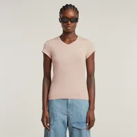 G-Star Eyben Slim 2.0 Kurzarm-t-shirt Mit V-ausschnitt - Pink