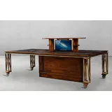 Casa Padrino Schreibtisch Braun / Schwarz