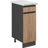 Vicco Schubladenschrank R-Line 30 cm AP Marmor Goldkraft Eiche/Anthrazit
