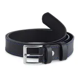 Ladeheid Kindergürtel Leder 2,5 cm Blau/Schwarz 74