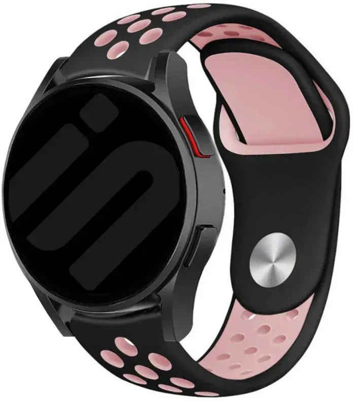 Strap-it Coros Pace 3 Armband Silikon 'Sport' für Coros Pace 3 - Schwarz/Rosa - Druckknopf Verschluss