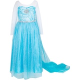 ELSA & ANNA Prinzessin Kleid Mädchen – Eiskönigin – Prinzessinnenkostüm – Mädchen Kleid für Partys, Geburtstage, Fasching, Karneval und Halloween – Prinzessin Kostüm Mädchen – 6-7 Jahre (UK-SEP304)