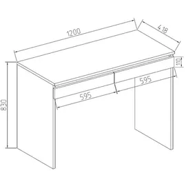 Vicco Schminktisch Emma Weiß 120 x 83 cm