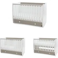 Lorelli Babybett Dream 60 x 120 cm umbaubar Schreibtisch Kinderbett Schaukelbett dunkelbraun weiß