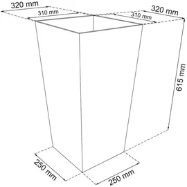 Prosperplast Rato Square 33 x 33 x 61 cm anthrazit