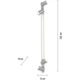 Pure Lines 4-flg. grau, Aluminium