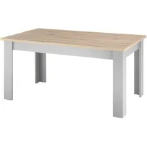 furn.design Esstisch "Rideau" in grau Eiche Artisan, Holzwerkstoff, Nachbildung,Eiche, Uni, Holz Optik, Rechteckig, eckig, 90x76x160 cm - Grau/Naturbelassen