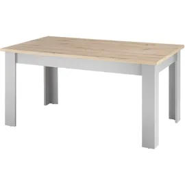 furn.design Esstisch "Rideau" in grau Eiche Artisan, Holzwerkstoff, Nachbildung,Eiche, Uni, Holz Optik, Rechteckig, eckig, 90x76x160 cm - Grau/Naturbelassen