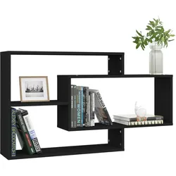 vidaXL Wandregale Schwarz 104x20x58,5 cm Holzwerkstoff
