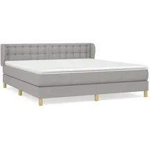 vidaXL Boxspringbett mit Matratze Hellgrau 160x200 cm Stoff