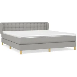 vidaXL Boxspringbett mit Matratze Hellgrau 160x200 cm Stoff