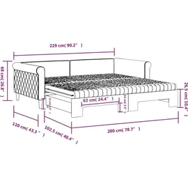 vidaXL Tagesbett 100 x 200 cm Hellgrau