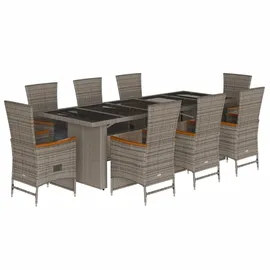vidaXL Garten-Essgruppe 9-tlg. Grau