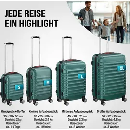 monzana Koffer-Set 4-tlg. grün/kunststoff/abs