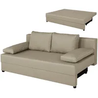 Schlafsofa - beige - Webstoff - Staukasten Sofa Couch Gästecouch Gästesofa