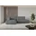 altdecor Ecksofa Cord 2-Sitzer Dunkelgrau