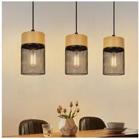 Nettlife Hängeleuchte Vintage Holzmaserung Esstisch Schwarz Industrial E27 25W Pendelleuchte, Höhenverstellbar, LED wechselbar, Esstischlampe für Schlafzimmer Küche Bar Flur schwarz