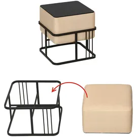 [en.casa] Hocker Tas 38 x 38 x 38 cm Beige