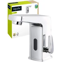 'aquaSu® Sensor Waschtischarmatur Oddo, mit Wasserspar-Mischdüse, Pop-Up-Ventil, Keramik-Innenteil, schnelle Schaftbefestigung, Messingkern, verchromt, 799188