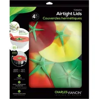 Charles Viancin TOMATO Set aus 4 Silikon-Deckeln 28/23/15/10cm,