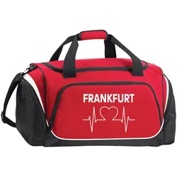 multifanshop Sporttasche - Frankfurt - Herzschlag - Druck weiß - Tasche