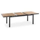 Auszugstisch Nantes - 180/240 x 100 cm, Aluminium anthrazit, Teak gebürstet