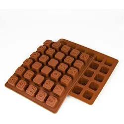 Wisefood Silikonform Alphabeth - braun 17,5x14,5x1,5cm - Silikon Form Backen, Seife & mehr - Backform