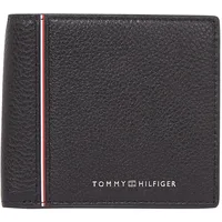 Tommy Hilfiger Geldbörse TOMMY HILFIGER "TH CORP CC AND COIN", schwarz, Leder, Basic, Kleinlederwaren, Men Geldbeutel, Portemonnaie, Kartenetui mit bunten Streifen