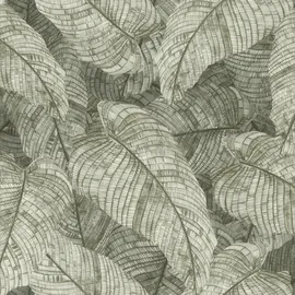 Rasch Textil Rasch Vliestapete Muster Blätter grün grau 10,05 x 0,53 m