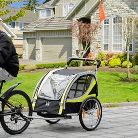 Homcom 2in1 Kinderfahrradanhänger gelb/schwarz