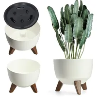 Kadax Glatt Blumentopf aus Kunststoff mit drei Einsteckstützen, 24