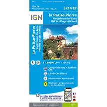 IGN Frankreich La Petite Pierre-Niederbronn-les-Bains.PNR des Vosges du Nord 1:25 000 (TOP 25)