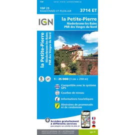 IGN Frankreich La Petite Pierre-Niederbronn-les-Bains.PNR des Vosges du Nord 1:25 000 (TOP 25)