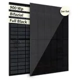 Balkonkraftwerk leistungsstarkes Solaranlage Set mit 2 Modulen Bifazial Full-Black