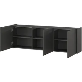 Germania Mehrzweckschrank 138 cm x 45 cm x 25 cm Graphit