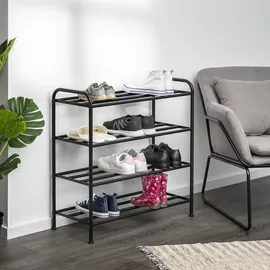 ELUNO Schuhregal 80 x 76,5 x 31 cm schwarz