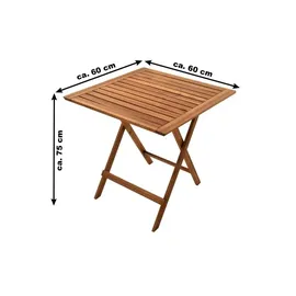 möbelliebling Balkonmöbel Set 6tlg. Akazie 2 Balkontische 60 x 60 cm BLOOM