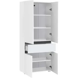 Home Affaire Wisla Hochschrank 76 x 180 cm Weiß Kunststoff/Metall/Spanplatte