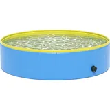 PawHut Hundepool für Große und Mittelgroße Hunde Faltbare Hunde Planschbecken 120 x 30 cm Hundebadewanne Rutschfeste Schwimmbecken Hundeplanschbecken für Enten, Innen- und Außen, Blau   Aosom
